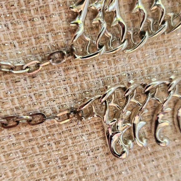 Vintage Sarah Coventry Fancy Free Silver Fringe Collar Necklace - Picture 7 of 8